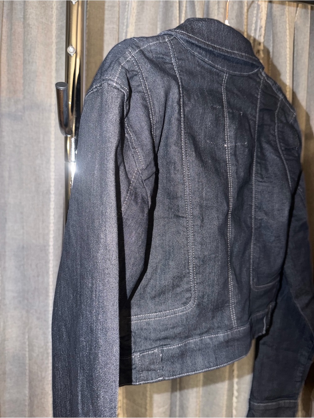 Pilcro Dark Indigo Zip-Front Denim Jacket - Picture 4 of 6